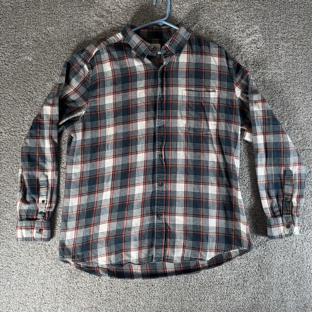 St. John’s Bay Flannel Button-Up Shirt Sz XL Grunge Lumberjack Workwear Outdoor
